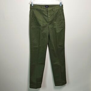 NYDJ Straight Leg Army Green Pants Size 8 EUC Square Pockets *